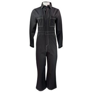 Rolla's Black Boiler Suit with White Topstitch